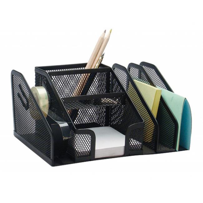 Wire desk organizer with 6 compartments Q-CONNECT black