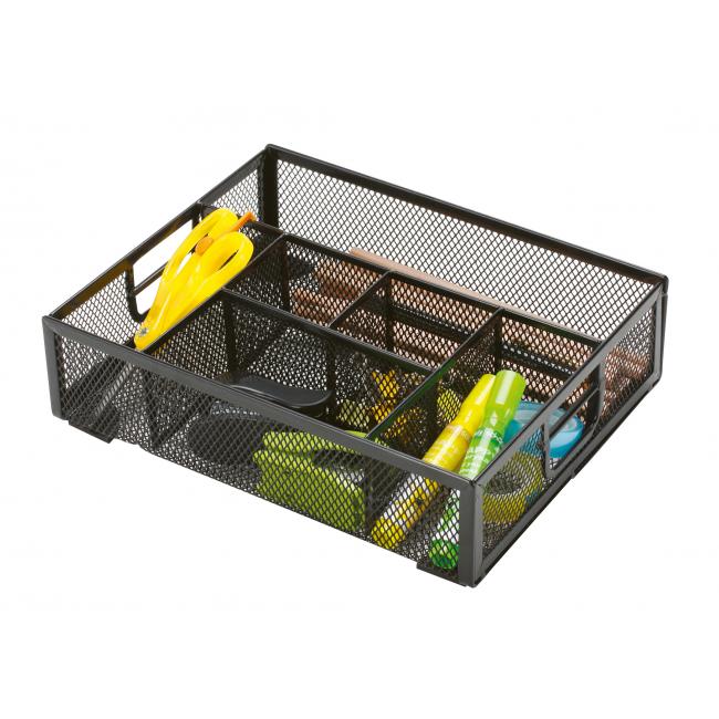 Wire desk organizer Q-CONNECT with 6 compartments black