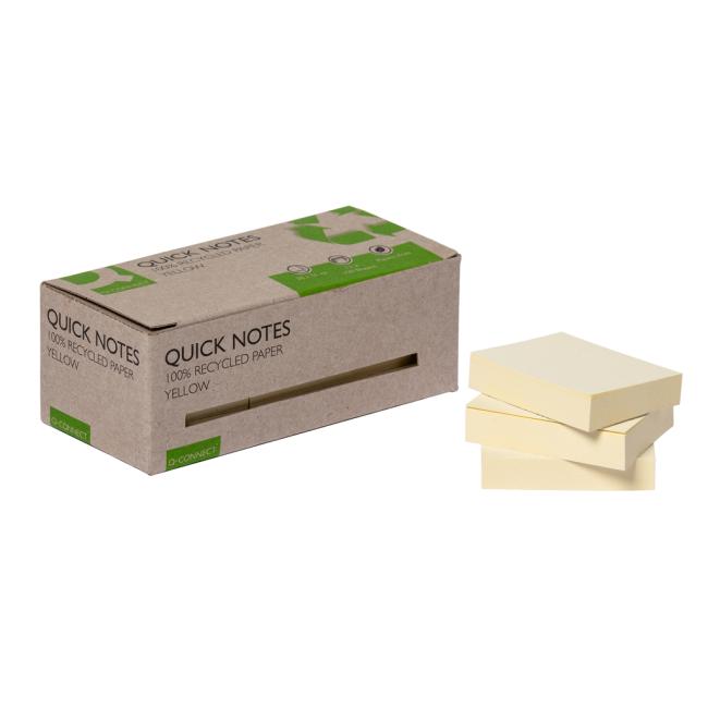 [QC017323] Q-CONNECT samolepiaca podložka recyklovaná 38x51 žltá 12 ks