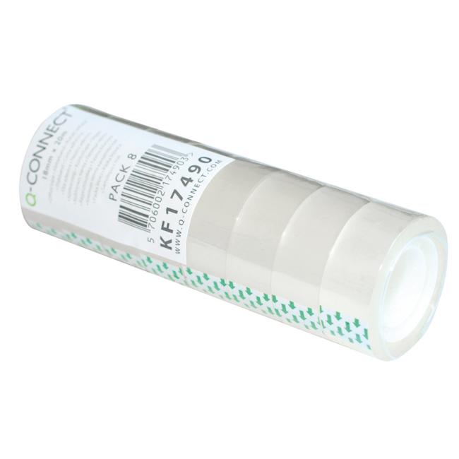 Adhesive tape Q-CONNECT, 18 mm x 20 m, 8 pcs