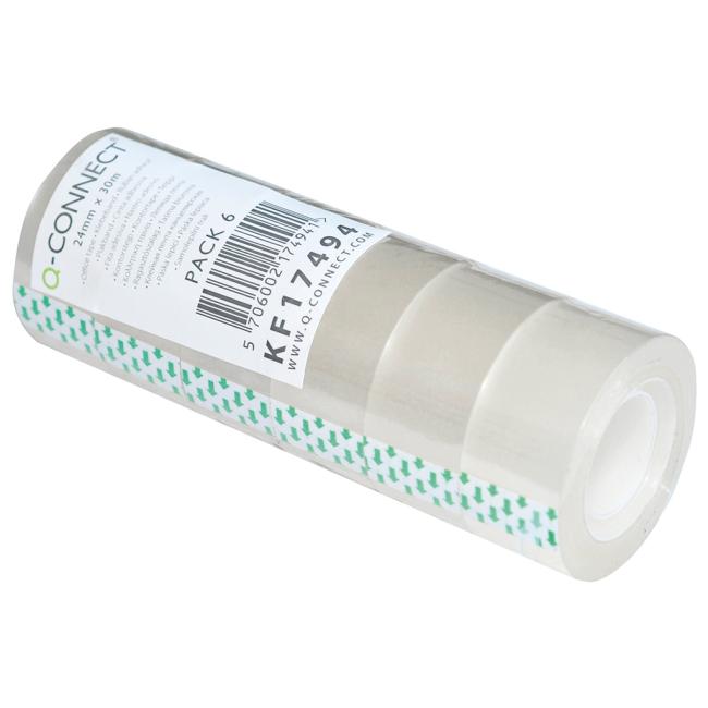 Adhesive tape Q-CONNECT, 24 mm x 30 m, 6 pcs