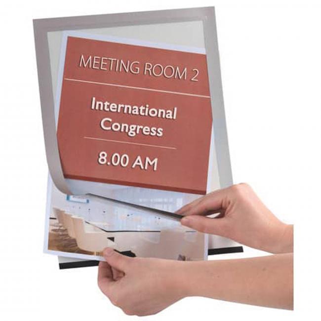 [QC022351] Self-adhesive document holder A4 silver 2 pcs