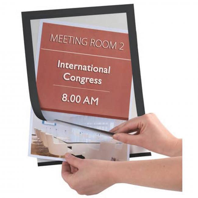 Self-adhesive document holder A4 black 2 pcs