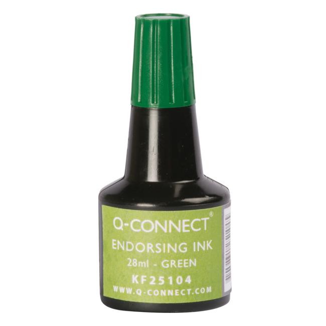 Farba pečiatky Q-CONNECT zelená 28ml
