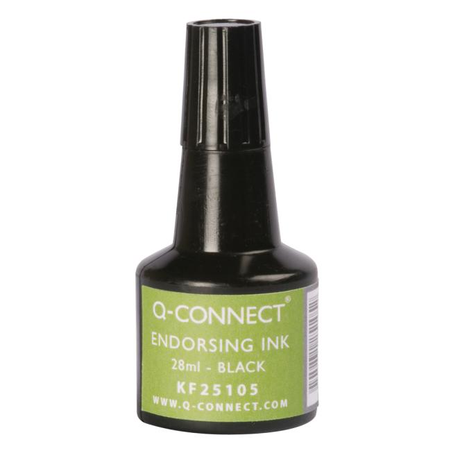 [QC025105] Farba pečiatky Q-CONNECT čierna 28ml