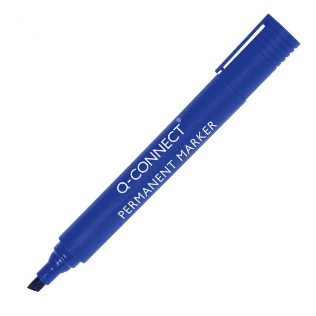 Permanent marker Q-CONNECT cut tip blue