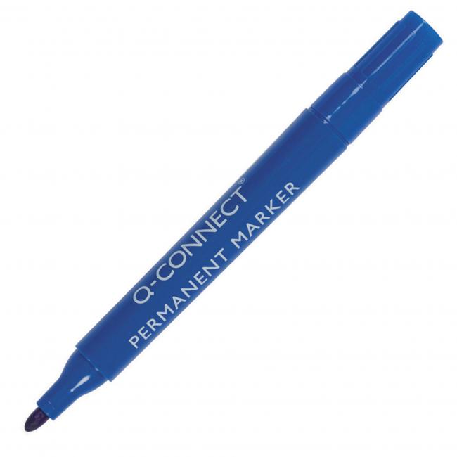 Permanent marker Q-CONNECT round tip blue