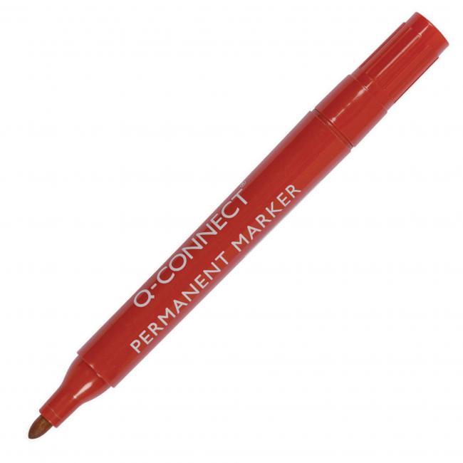 Permanent marker Q-CONNECT round tip red