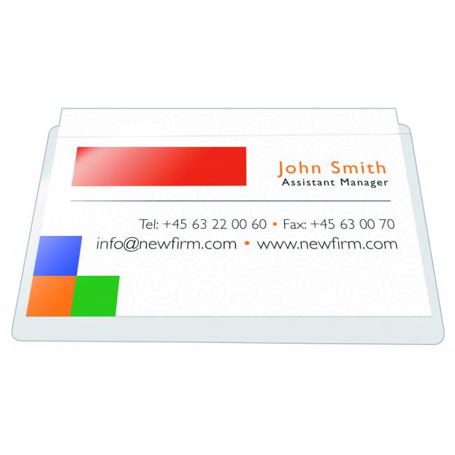 [QC027040] Self-adhesive business card pocket with top opening Q-CONNECT 56x93mm 100 pcs