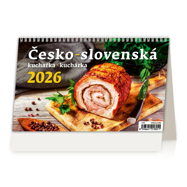 [S04] Riadkový stolový kalendár 22,6x13,9 cm - Česko-Slovenská kuchárka 2026