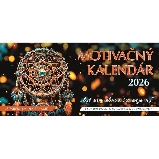 [S24] Table column calendar 29.7 x 13.8 cm - Motivational 2026