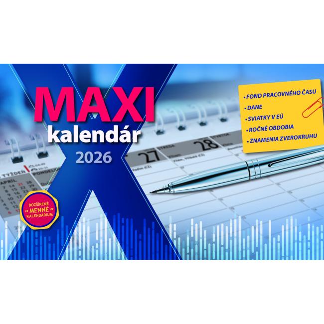 [S30] Table column calendar 29.7 x 180 cm - MAXI 2026