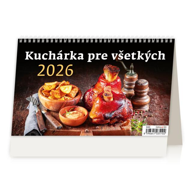 [S303] Line table calendar 22.6x13.9 cm - Cookbook for everyone 2026