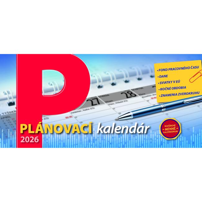 Stolový stĺpcový kalendár 29,7 x 13,8 cm - Plánovanie 2026