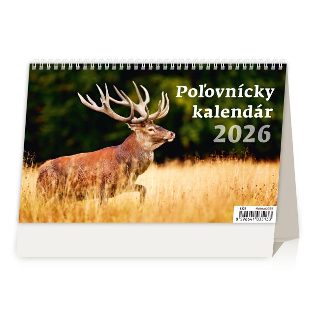 [S321] Line desk calendar 22.6x13.9 cm - Hunting 2026