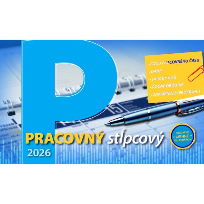 [S34-26] Stolový stĺpcový kalendár 23 x 14 cm - Pracovný 2026