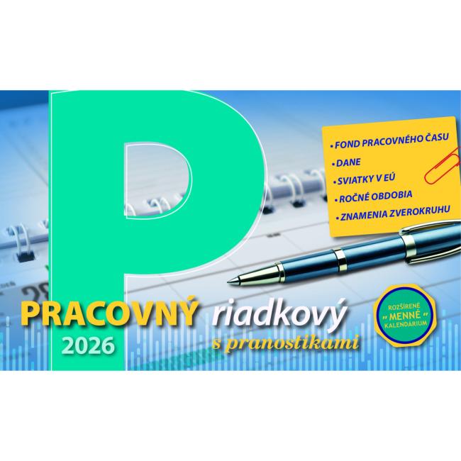 [S35-25] Riadkový stolový kalendár 23 x 14 cm - Pracovný rok 2026