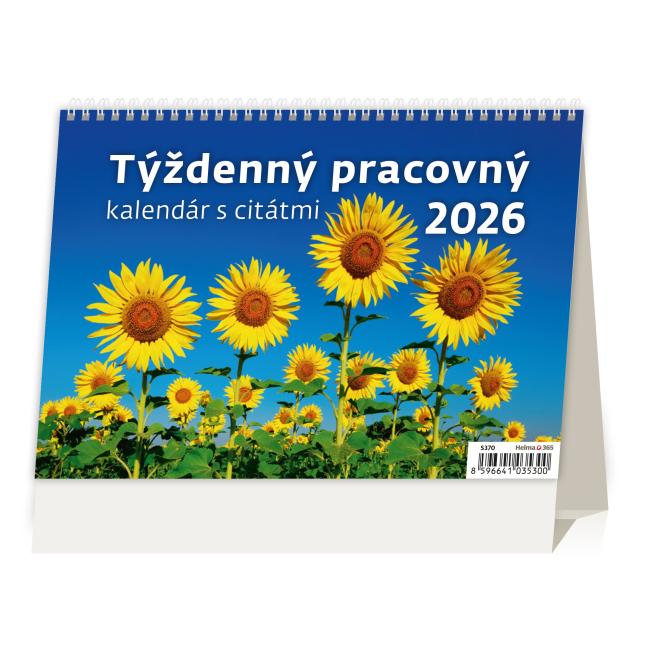 [S370] Lined desk calendar 21.1x14.8 cm - Weekly with quotes 2026