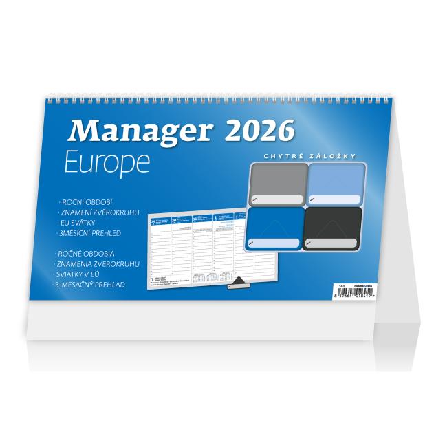 [S60] Desk calendar column 30.1x18 cm - Manager Europe 2026