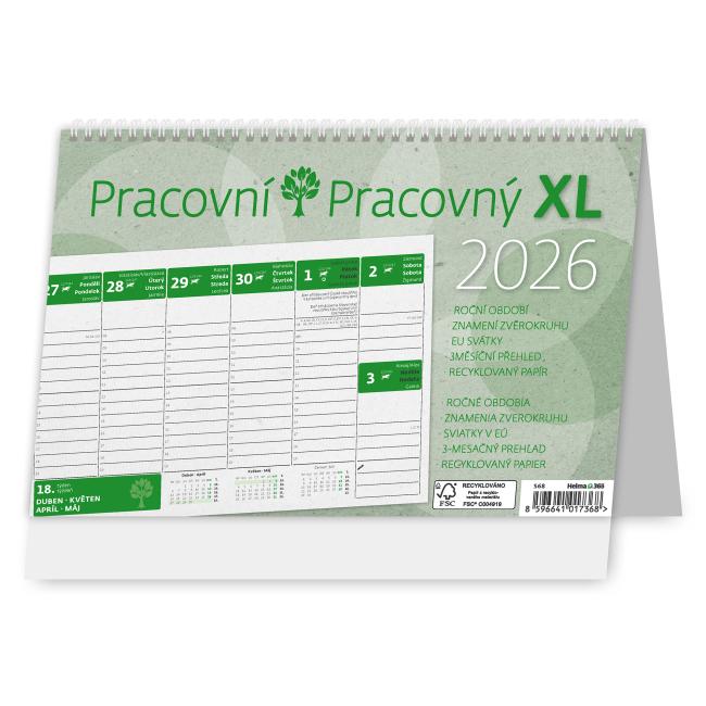 [S68] Table column calendar 24x16 cm - Work XL 2026