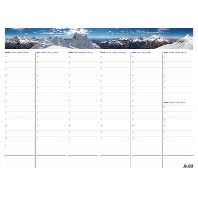 Weekly planning map A2 63 x 48 cm with photo without bottom bar