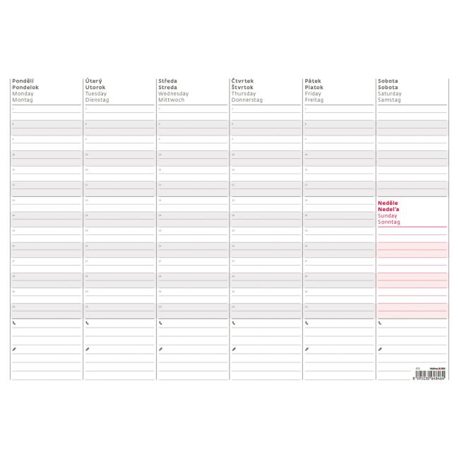 Weekly planning map A3 45 x 31.5 cm without bottom bar