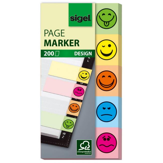 Bookmarks self-adhesive labeling SMILE, 20x50, 5x40 cards