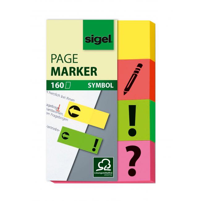 Bookmarks self-adhesive marking, 50x20mm, 4x40 cards symbols