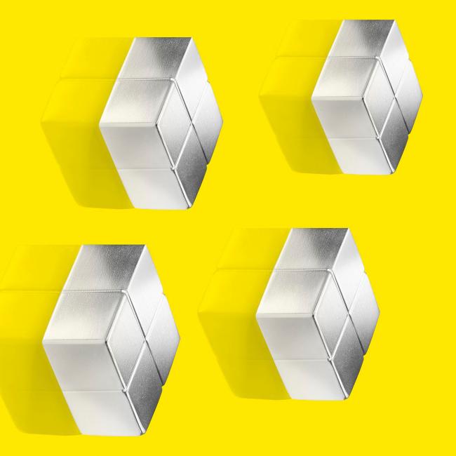 Extra strong magnets for glass boards, cube, 4 pcs
