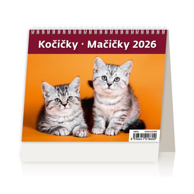 [SM12] Stolný kalendár riadkový 17,1x13,9 cm - MiniMax Cats 2026