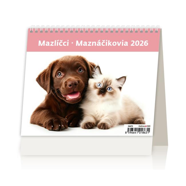 [SM15] Line desk calendar 17.1x13.9 cm - MiniMax Pets 2026