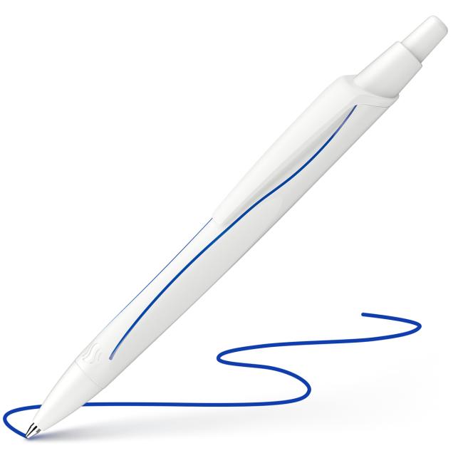 Ballpoint pen Schneider Reco white with blue refill