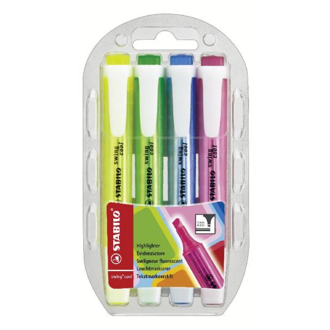 STABILO SWING cool 4S highlighter set