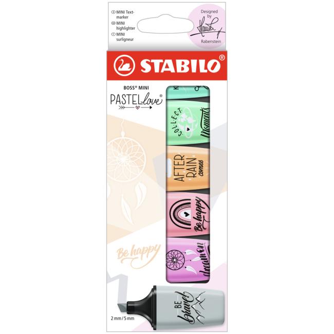 Set of highlighters STABILO Boss mini pastel 6 pcs