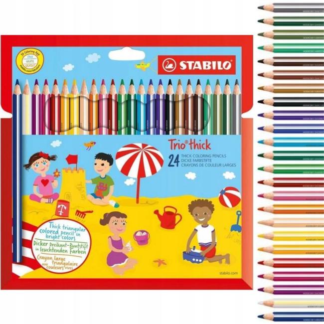 STABILO Trio thick crayons, in cardboard packaging, 24 pcs