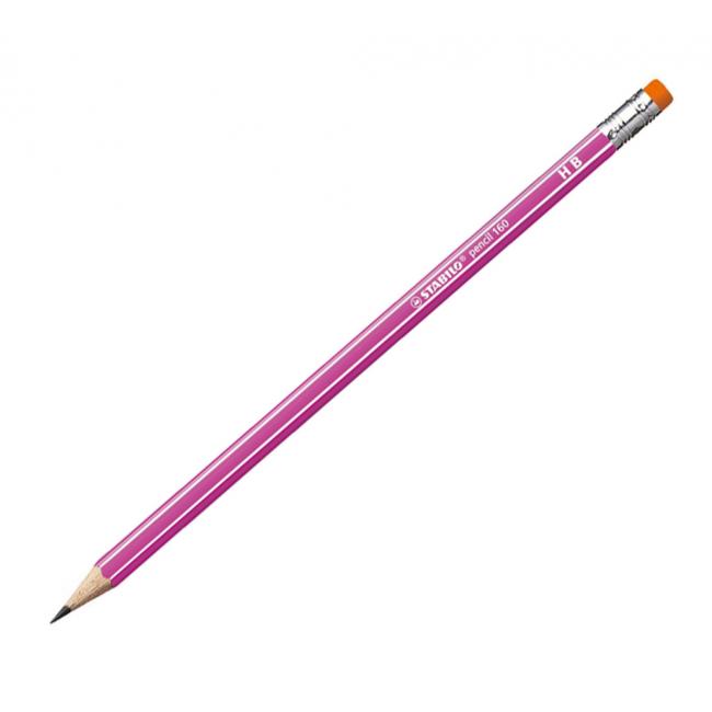 Pencil STABILO 160 HB with eraser pink 12 pcs