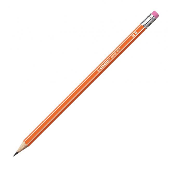 Pencil STABILO 160 HB with rubber orange 12 pcs