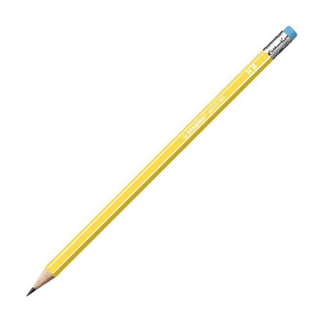 Pencil STABILO 160 HB with eraser yellow 12 pcs