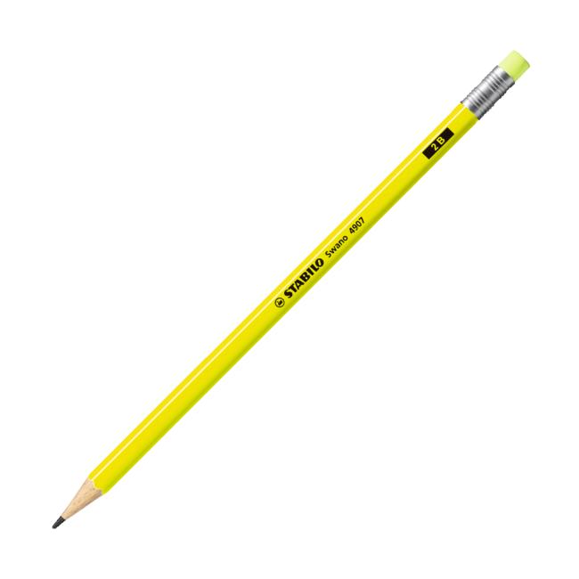 [ST490724] STABILO Swano Fluo pencil with eraser yellow 12 pcs