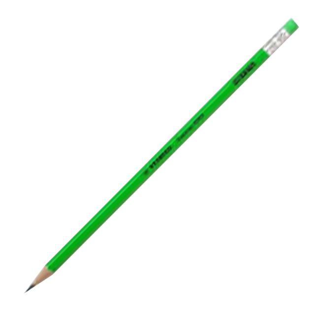 Pencil STABILO Swano Fluo with eraser green 12 pcs