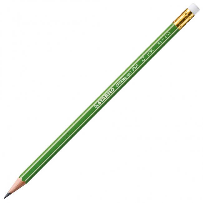 [ST600400] STABILO GREENgraph HB pencil with eraser 12 pcs