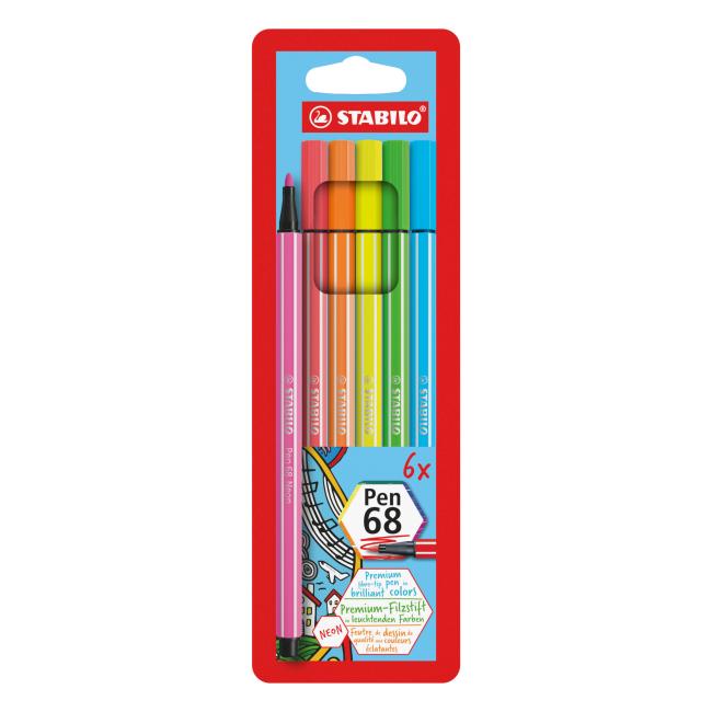 Set STABILO Pen 68 neon 6 ks Puzdro