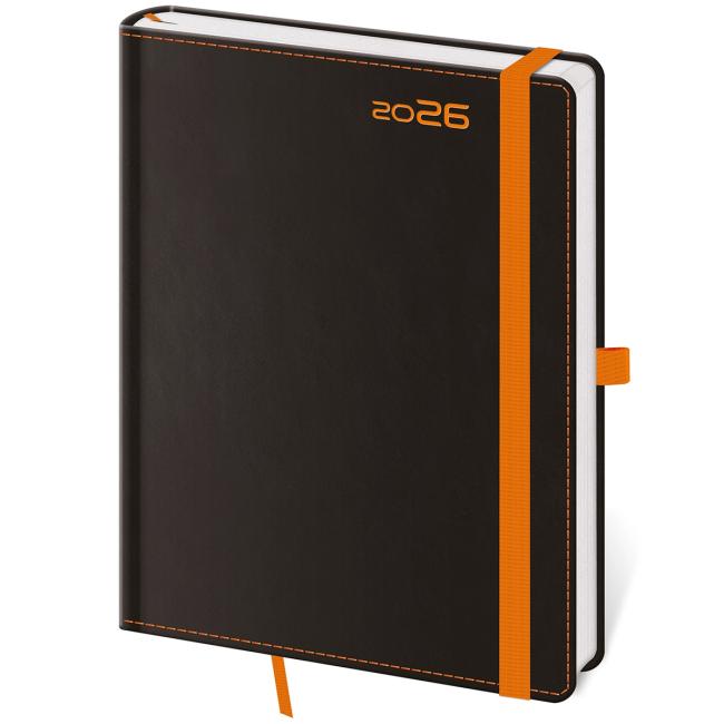 [DB422-5] Diary BLACK ORANGE daily A5 14.3x20.5cm 2026
