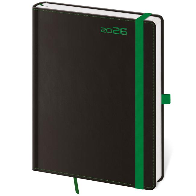 [DB423-3] Diary BLACK GREEN weekly A5 14.3x20.5cm 2026