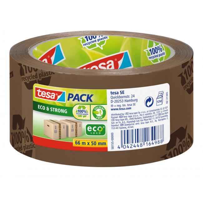 Packaging adhesive tape TESA Eco Strong 50 mm x 66 m brown