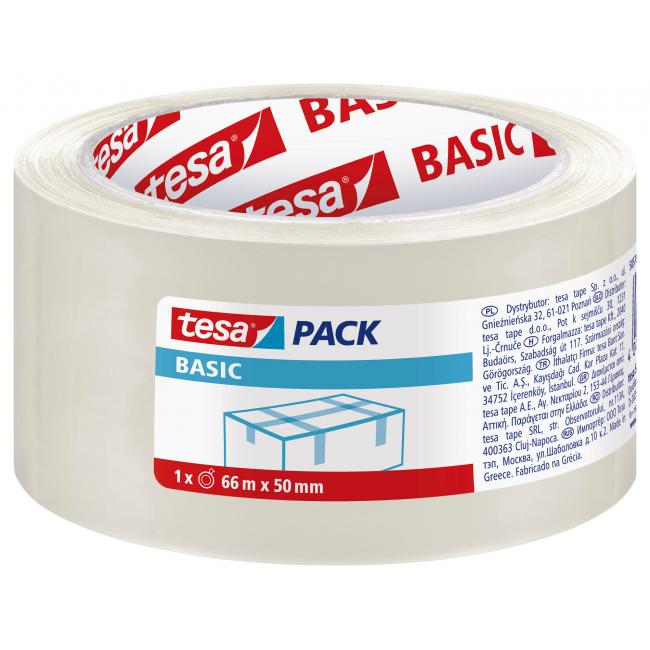 Packing tape TESA basic 50 mm x 66 m transparent
