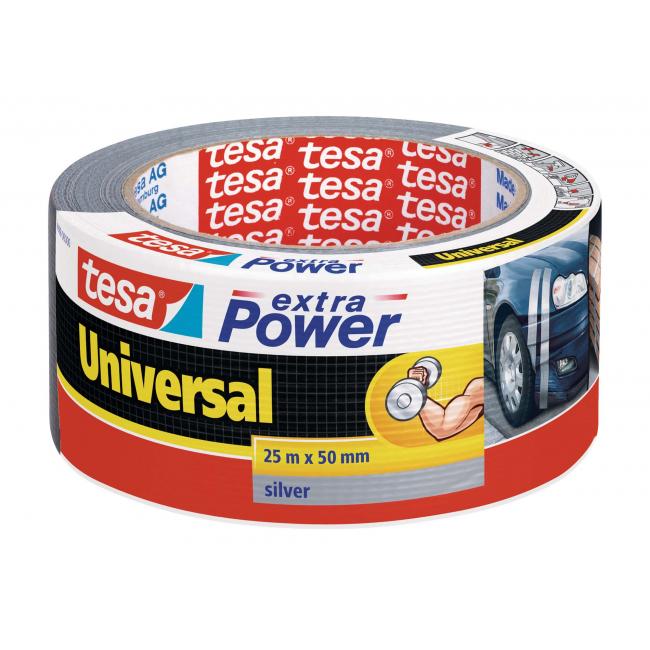 Textile tape TESA strong adhesive silver 50 mm x 25 m