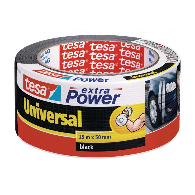 Textile tape TESA strong adhesive black 50 mm x 25 m