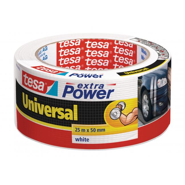 Textile tape TESA strong adhesive white 50 mm x 25 m