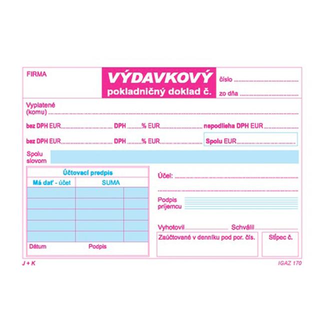 [TL000170] Expenditure receipt 2x VAT, A6, 100 sheets
